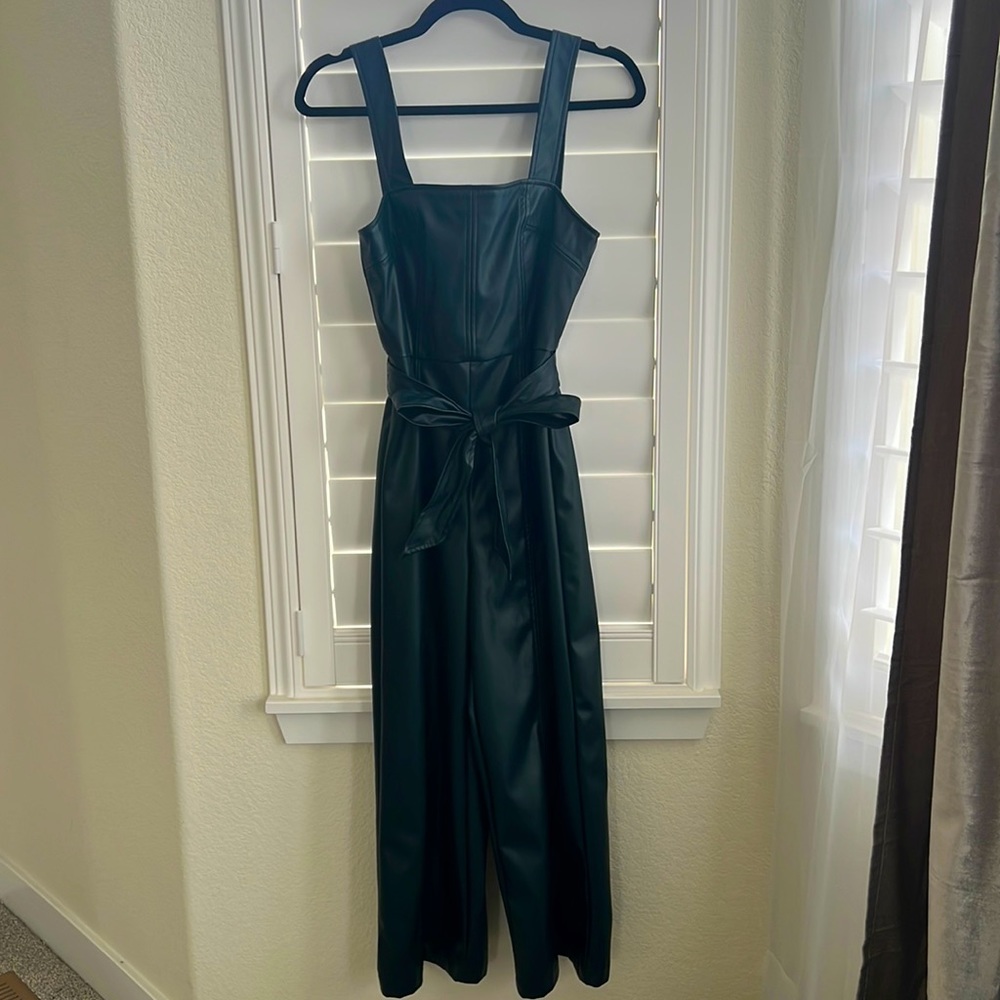 Bcbgeneration Emerald Vegan Leather Jumpsuit - image 1